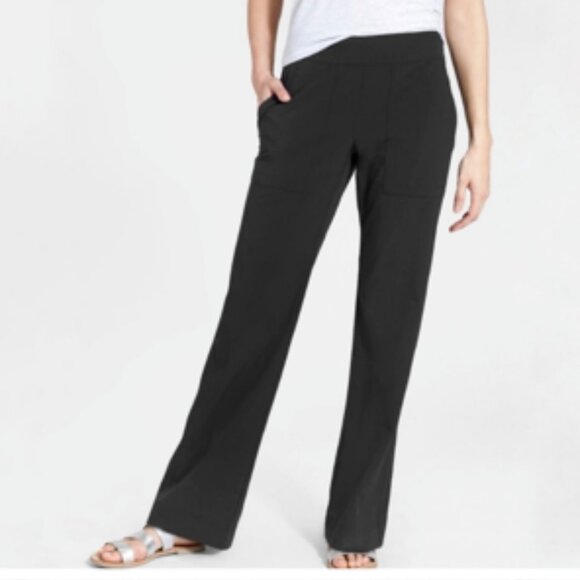 Athleta Chelsea Wide Leg Pant Performance Stretch Black Style 792454 Size 12 - Picture 1 of 10